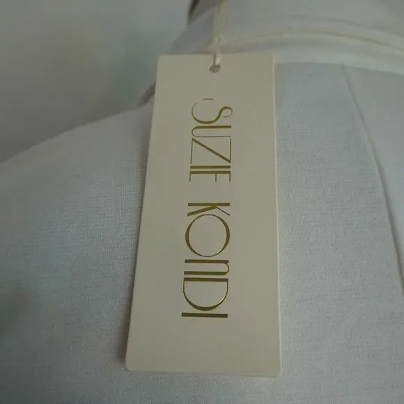 Suzie Kondi The Short Sleeve Stretch Jumpsuit Ivory Size Small NWT - Picture 13 of 16